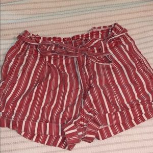 Striped High Waisted Shorts